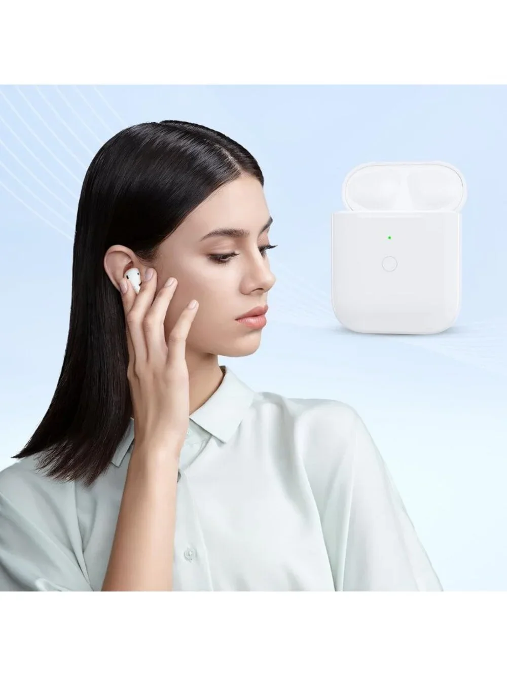 Wireless & Wired Charging Case for AirPods 1st/2nd Gen, 450mAh Battery, No